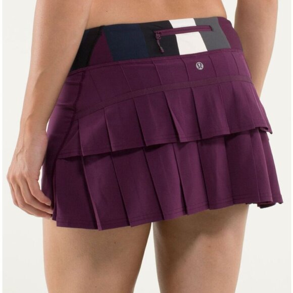 Lululemon Run: Pace Setter Skirt (Regular) Plum / Pow Stripe Angel Wing - Picture 7 of 7